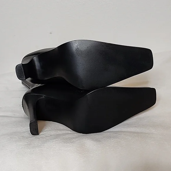 Vintage Steve Madden Josie Leather Boots Y2K 90S Ankle Booties Black Heeled RARE - Picture 10 of 15